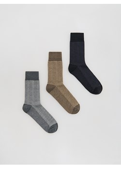 Reserved - 3 pack skarpet - beżowy ze sklepu Reserved w kategorii Skarpetki męskie - zdjęcie 187496819