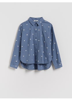 Reserved - Wzorzysta koszula z bawełny - jasnoniebieski ze sklepu Reserved w kategorii Koszule dziewczęce - zdjęcie 187496997