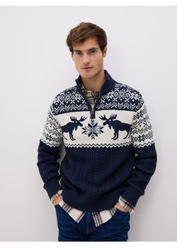 Reserved - Sweter z golfem - granatowy ze sklepu Reserved w kategorii Swetry męskie - zdjęcie 187497537