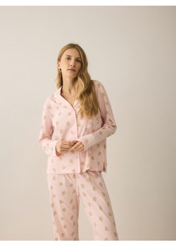 Reserved - Piżama ze świątecznym nadrukiem - pastelowy róż ze sklepu Reserved w kategorii Piżamy damskie - zdjęcie 187497555