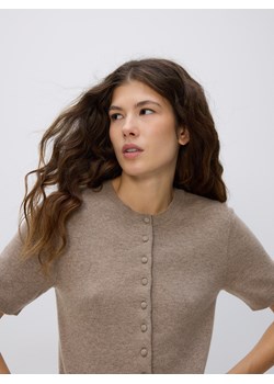 Reserved - Kardigan z wełny merino - brązowy ze sklepu Reserved w kategorii Swetry damskie - zdjęcie 187498607