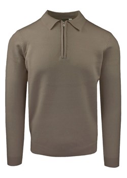 Męski, Lekki Sweter z Wiskozy z Kołnierzykiem Polo - Brave Soul - Taupe SWBRSAW25tippleTAUPE ze sklepu JegoSzafa.pl w kategorii Swetry męskie - zdjęcie 187498657