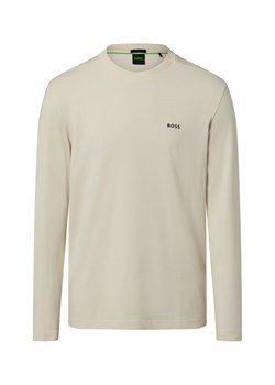 BOSS Green Męska koszula z długim rękawem Mężczyźni Bawełna écru jednolity ze sklepu vangraaf w kategorii T-shirty męskie - zdjęcie 187498888