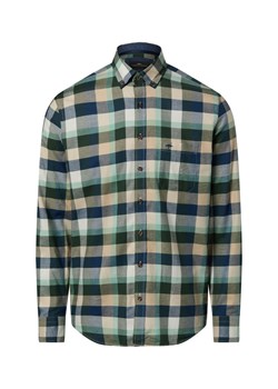 Fynch-Hatton Męska koszula w kratę Mężczyźni Regular Fit Bawełna granatowy w kratkę ze sklepu vangraaf w kategorii Koszule męskie - zdjęcie 187498889