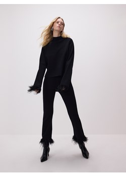 Reserved - Sweter z piórami - czarny ze sklepu Reserved w kategorii Swetry damskie - zdjęcie 187499575