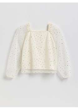 Reserved - Tiulowa bluzka - złamana biel ze sklepu Reserved w kategorii Bluzki dziewczęce - zdjęcie 187499687