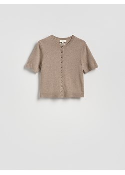 Reserved - Kardigan z wełny merino - brązowy ze sklepu Reserved w kategorii Swetry damskie - zdjęcie 187499806