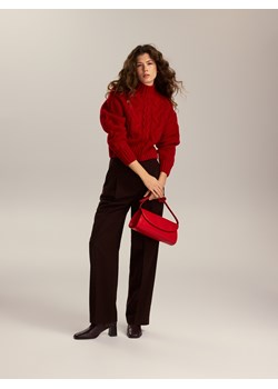 Reserved - Wełniany sweter z golfem - czerwony ze sklepu Reserved w kategorii Swetry damskie - zdjęcie 187499849