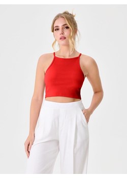 Sinsay - Crop top na ramiączkach - czerwony ze sklepu Sinsay w kategorii Bluzki damskie - zdjęcie 187500456