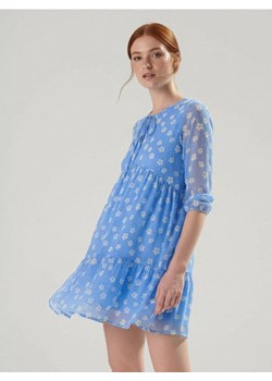 Sinsay - Sukienka mini w kwiaty - błękitny ze sklepu Sinsay w kategorii Sukienki - zdjęcie 187500475