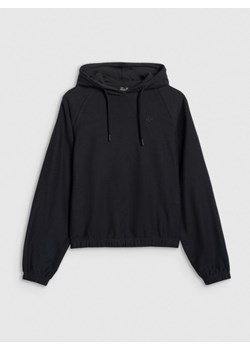 Damska bluza nierozpinana z kapturem 4F 4FRAW25TSWSF2544 - czarna ze sklepu Sportstylestory.com w kategorii Bluzy damskie - zdjęcie 187500599