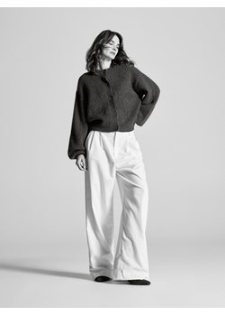 Reserved - Kardigan z wełną - ciemnobrązowy ze sklepu Reserved w kategorii Swetry damskie - zdjęcie 187501396