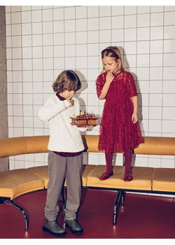 Reserved - Spodnie z wiskozą - ciemnobrązowy ze sklepu Reserved w kategorii Spodnie chłopięce - zdjęcie 187501469