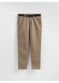 Reserved - Spodnie chino slim z paskiem - jasny zielony ze sklepu Reserved w kategorii Spodnie męskie - zdjęcie 187501546