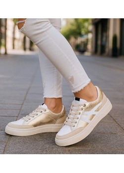 Trampki damskie sznurowane złote /i6-2 H2 18477 W16-6/ ze sklepu Pantofelek24.pl w kategorii Trampki damskie - zdjęcie 187502516