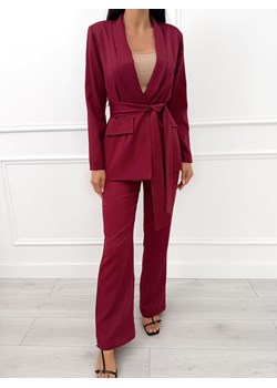 Bordowy Elegancki Garnitur Damski ze sklepu ModnaKiecka.pl w kategorii Komplety i garnitury damskie - zdjęcie 187503336