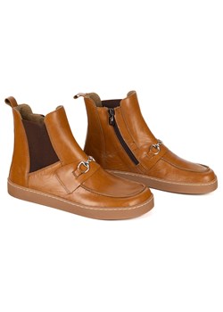 Damskie botki barefoot Scarlet skóra naturalna ocieplane zimowe rude ze sklepu butyolivier w kategorii Półbuty damskie - zdjęcie 187504095