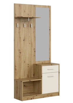 Garderoba z lustrem do przedpokoju dąb artisan+ kaszmir -  Standi ze sklepu Edinos.pl w kategorii Szafy - zdjęcie 187505015