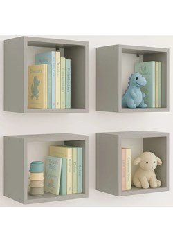 Komplet szarych kwadratowych półek dziecięcych A9-B33 ze sklepu Edinos.pl w kategorii Regały dziecięce - zdjęcie 187505096