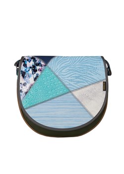 beżowo zielona z niebeskimi dodatkami torebka damska skórzana l ze sklepu Słoń Torbalski w kategorii Listonoszki - zdjęcie 187506715