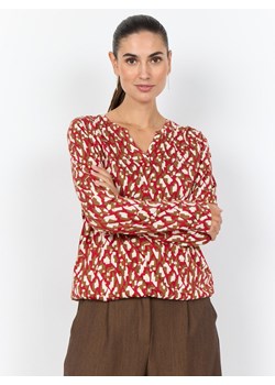 soyaconcept® Damska koszulka z długim rękawem - SC-Felicity Kobiety Bawełna czerwony wzorzysty ze sklepu vangraaf w kategorii Bluzki damskie - zdjęcie 187506797