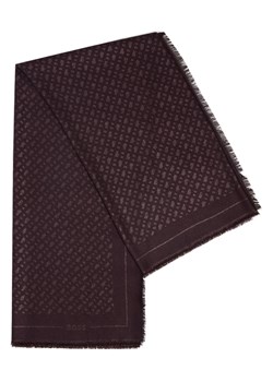BOSS Damski szalik tkany z wełną LedoniaLu Kobiety Sztuczne włókno bakłażanowy wzorzysty ze sklepu vangraaf w kategorii Szaliki i chusty damskie - zdjęcie 187506806