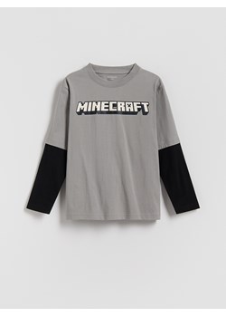 Reserved - Longsleeve Minecraft - ciemnoszary ze sklepu Reserved w kategorii T-shirty chłopięce - zdjęcie 187507376