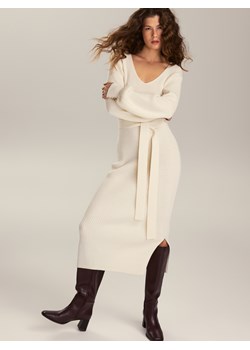 Reserved - Sukienka z wełną - złamana biel ze sklepu Reserved w kategorii Sukienki - zdjęcie 187507419
