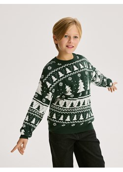Reserved - Sweter ze wzorem - zielony ze sklepu Reserved w kategorii Bluzy chłopięce - zdjęcie 187507445