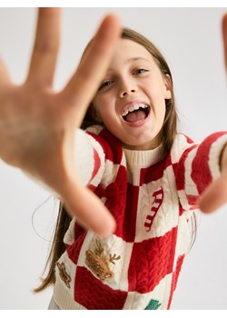 Reserved - Sweter ze świąteczną aplikacją - wielobarwny ze sklepu Reserved w kategorii Swetry dziewczęce - zdjęcie 187507579