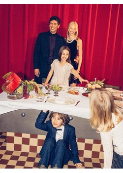 Reserved - Eleganckie spodnie z wiskozą - granatowy ze sklepu Reserved w kategorii Spodnie chłopięce - zdjęcie 187507636