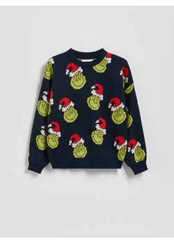 Reserved - Świąteczny sweter Grinch - granatowy ze sklepu Reserved w kategorii Swetry chłopięce - zdjęcie 187508828