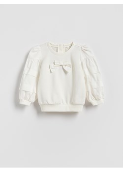 Reserved - Bluza z bufiastymi rękawami - złamana biel ze sklepu Reserved w kategorii Bluzy dziewczęce - zdjęcie 187510406