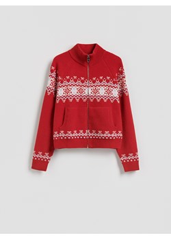 Reserved - Sweter z zapięciem na zamek - czerwony ze sklepu Reserved w kategorii Swetry damskie - zdjęcie 187510486