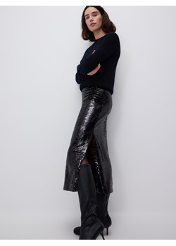 Reserved - Cekinowa spódnica midi - czarny ze sklepu Reserved w kategorii Spódnice - zdjęcie 187510646