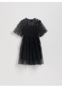 Reserved - Tiulowa sukienka z kokardkami - czarny ze sklepu Reserved w kategorii Sukienki dziewczęce - zdjęcie 187511168