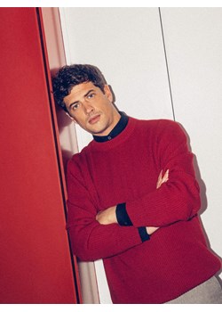 Reserved - Sweter z wełną - czerwony ze sklepu Reserved w kategorii Swetry męskie - zdjęcie 187511246