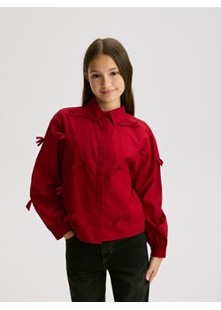 Reserved - Krótka koszula z kokardkami - czerwony ze sklepu Reserved w kategorii Bluzki dziewczęce - zdjęcie 187511247