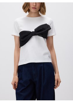 Reserved - T-shirt z kokardą - biały ze sklepu Reserved w kategorii Bluzki damskie - zdjęcie 187511297