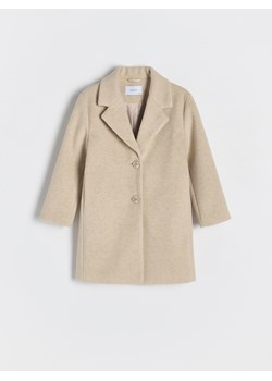 Reserved - Gładki płaszcz - beżowy ze sklepu Reserved w kategorii Płaszcze dziewczęce - zdjęcie 187511315