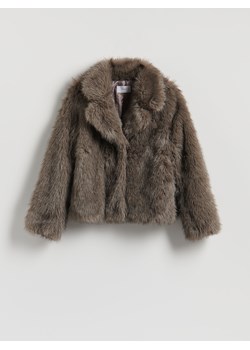 Reserved - Sztuczne futerko z kołnierzem - ciemnoszary ze sklepu Reserved w kategorii Futra damskie - zdjęcie 187511439