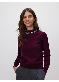 Reserved - Sweter z ozdobną aplikacją - ciemnofioletowy ze sklepu Reserved w kategorii Swetry damskie - zdjęcie 187511567