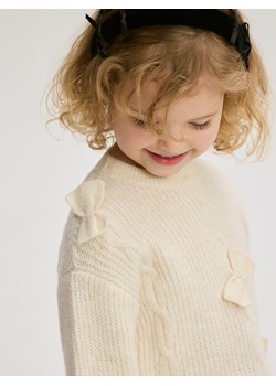 Reserved - Sweter z kokardkami - złamana biel ze sklepu Reserved w kategorii Swetry dziewczęce - zdjęcie 187511627