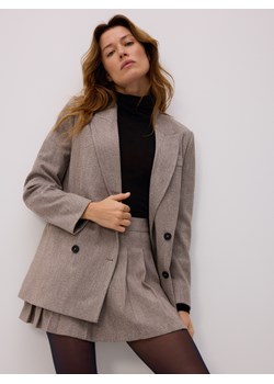 Reserved - Plisowana spódnica mini - brązowy ze sklepu Reserved w kategorii Spódnice - zdjęcie 187511858