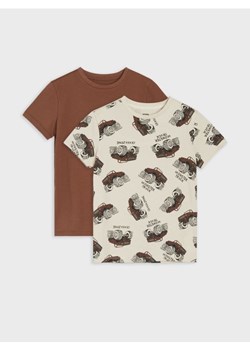 Sinsay - Koszulki z motywem pojazdów 2 pack - beżowy ze sklepu Sinsay w kategorii T-shirty chłopięce - zdjęcie 187513405