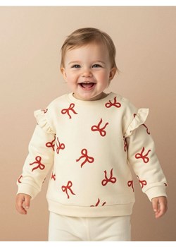 Sinsay - Bawełniana bluza crewneck - kremowy ze sklepu Sinsay w kategorii Bluzy i swetry - zdjęcie 187513438