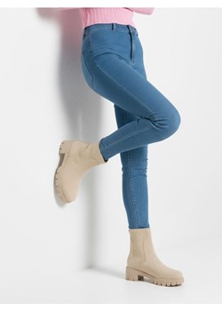 Sinsay - Jeansy skinny z wysokim stanem - niebieski ze sklepu Sinsay w kategorii Jeansy damskie - zdjęcie 187513489