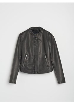 Sinsay - Kurtka biker z imitacji skóry - czarny ze sklepu Sinsay w kategorii Kurtki damskie - zdjęcie 187513565