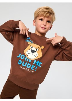 Sinsay - Bluza z nadrukiem - brązowy ze sklepu Sinsay w kategorii Bluzy chłopięce - zdjęcie 187513666