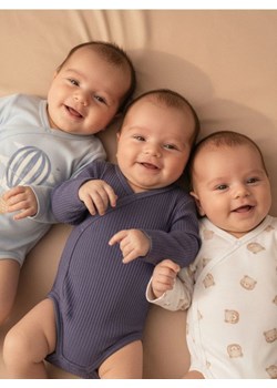 Sinsay - Bawełniane body z długimi rękawami 3 pack - błękitny ze sklepu Sinsay w kategorii Odzież dla niemowląt - zdjęcie 187513718